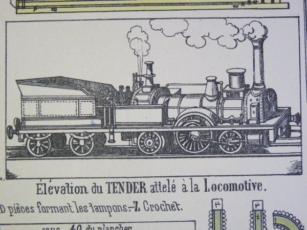 Grandes constructions : Tender et Wagon. Imagerie d'Épinal Pellerin n°160 …