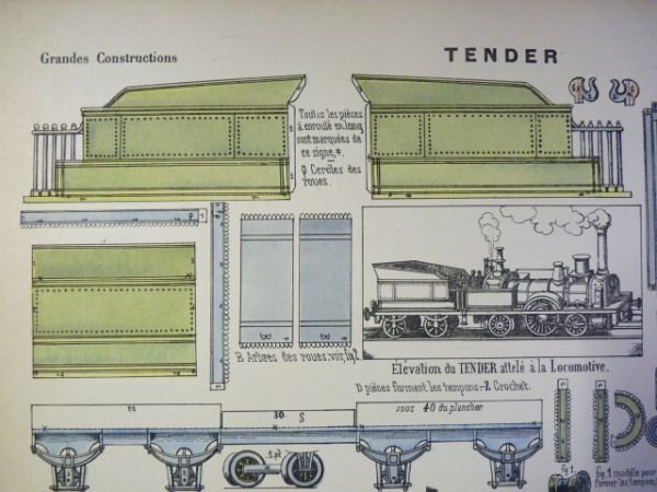 Grandes constructions : Tender. Imagerie d'Épinal Pellerin n°160.