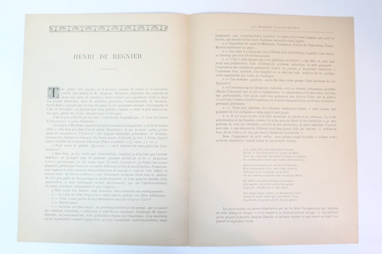 Henri de Régnier - In Les Hommes d'aujourd'hui n°342