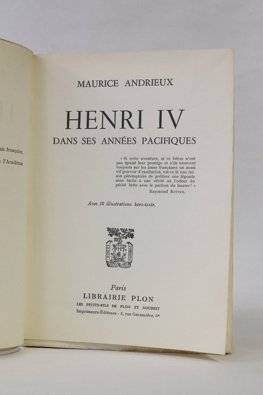 Henri IV dans ses années pacifiques