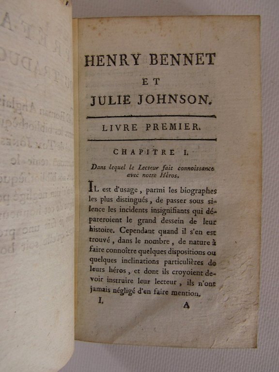 Henry Bennet et Julie Johnson, ou les esquisses du coeur, …