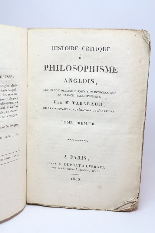 Histoire critique du philosophisme anglois, depuis son origine jusqu'à son …