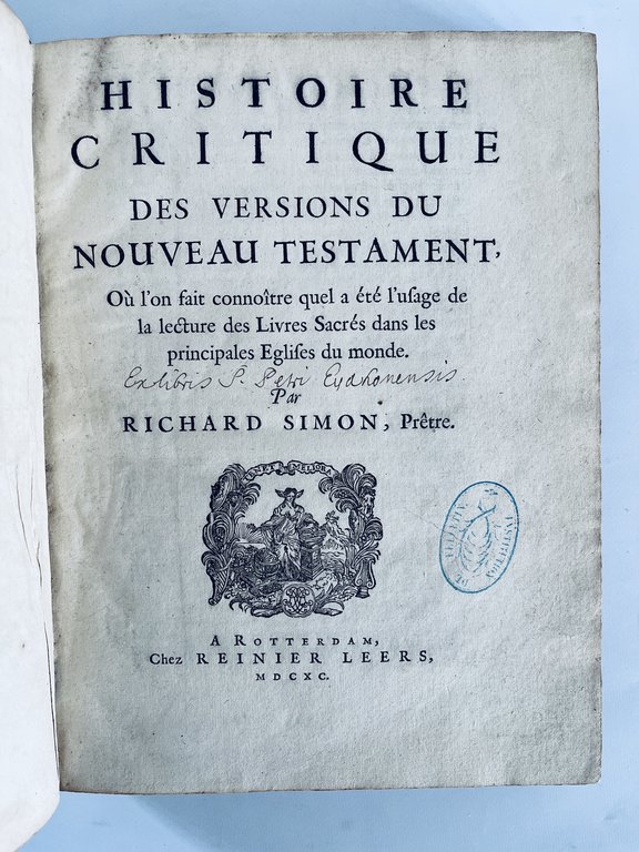 Histoire critique du texte du Nouveau Testament. Histoire critique des …