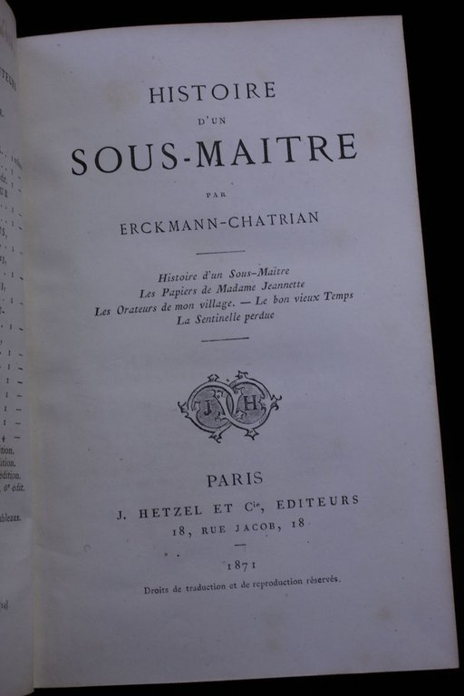 Histoire d'un sous-maître