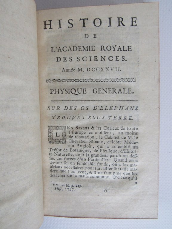 Histoire de l'Académie royale des sciences. Année 1727