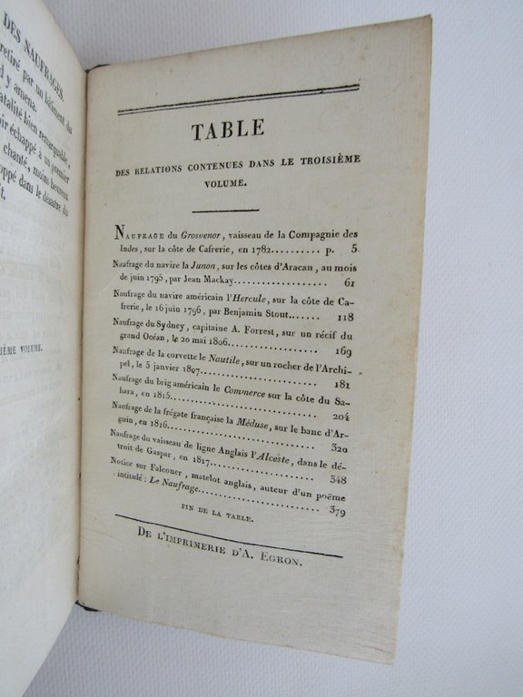 Histoire des naufrages