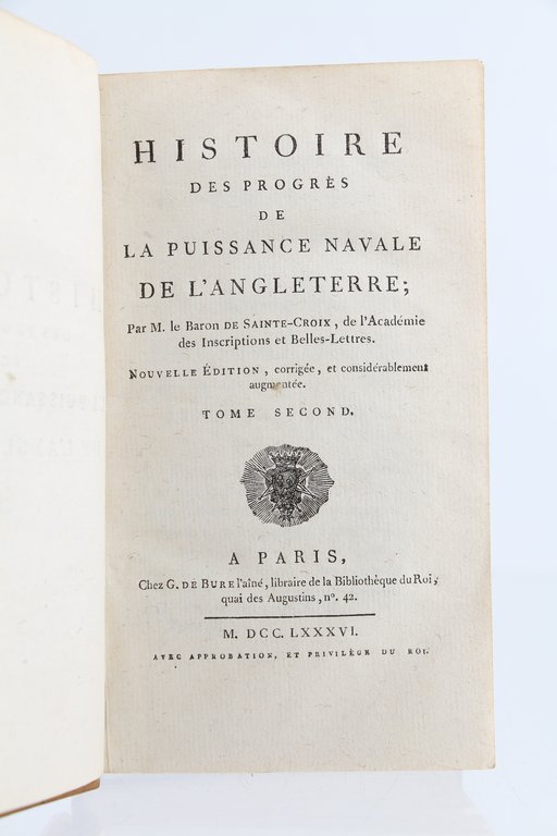 Histoire des progrès de la puissance navale de l'Angleterre