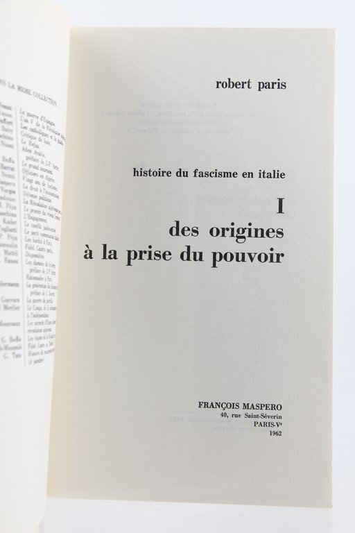 Histoire du Fascisme en Italie. 1 - Des Origines à …