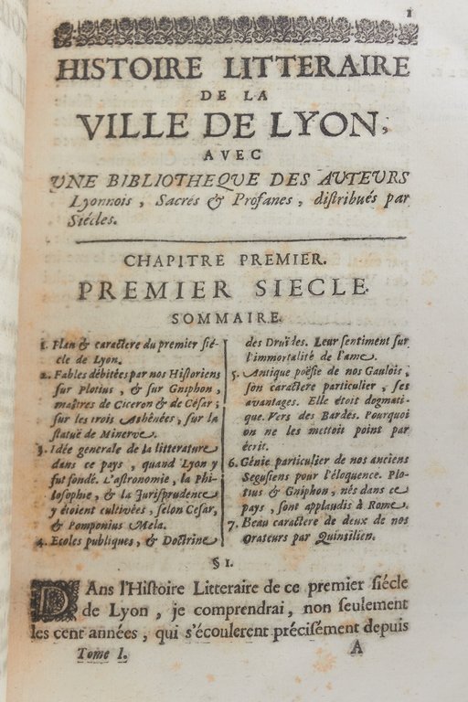 Histoire littéraire de la ville de Lyon avec une bibliothèque …