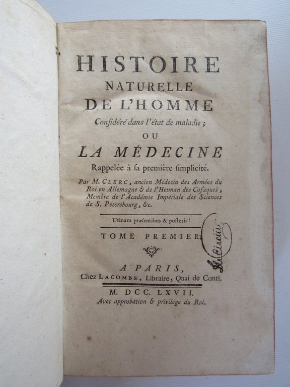 Histoire naturelle de l'homme considéré dans l'état de maladie ; …