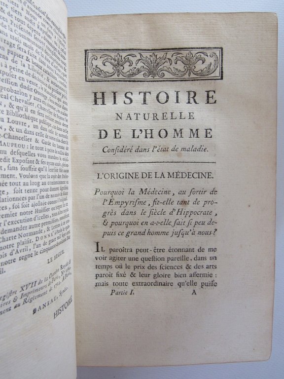 Histoire naturelle de l'homme considéré dans l'état de maladie ; …
