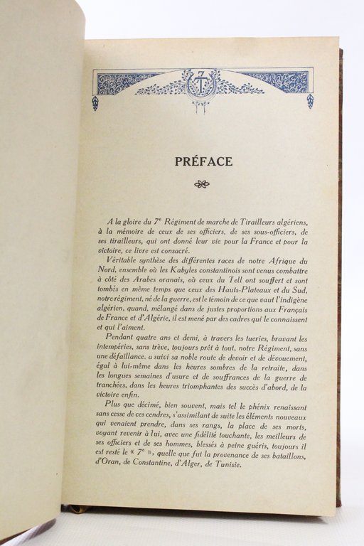 Historique du 7ème régiment de marche de tirailleurs algériens
