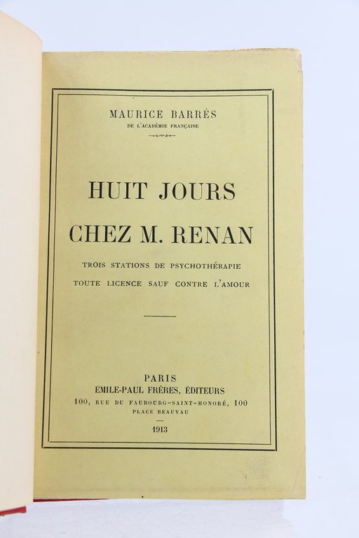 Huit Jours chez M. Renan