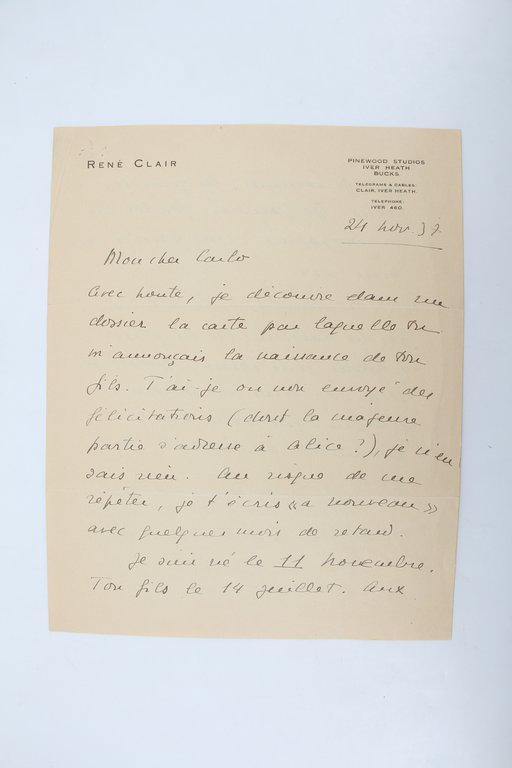 . je suis né le 11 novembre. Ton fils le …