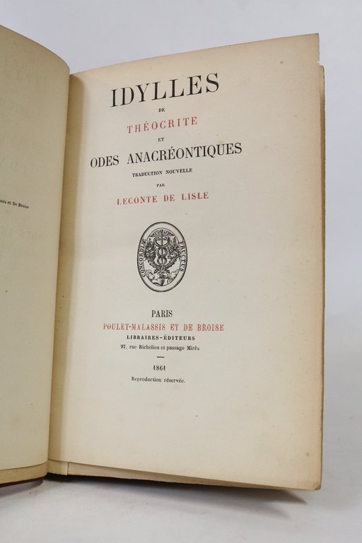 Idylles et odes anacréontiques