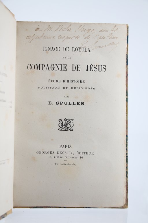 Ignace de Loyola et la Compagnie de Jésus - Exemplaire …