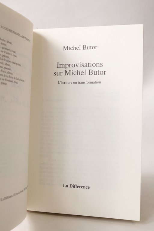 Improvisations sur Michel Butor