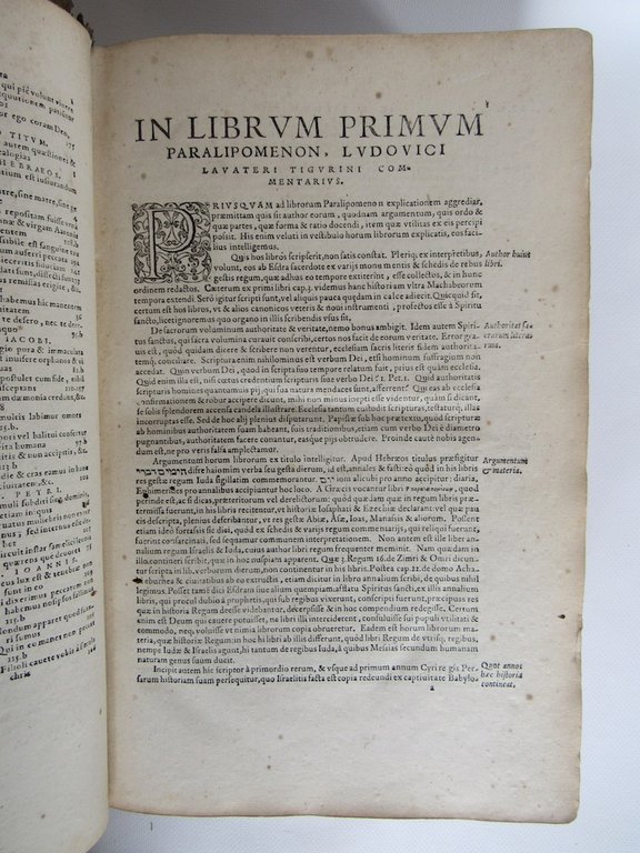 In libros paralipomenon, sive Chronicorum commentarius [Ensemble] Praelectiones Iannis Calvini …