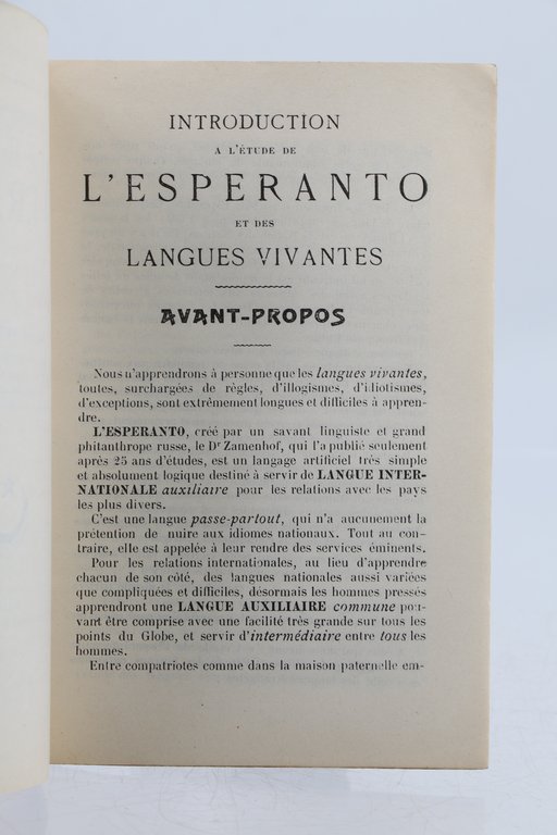 Introduction à l'étude de l'Esperanto et des langues vivantes