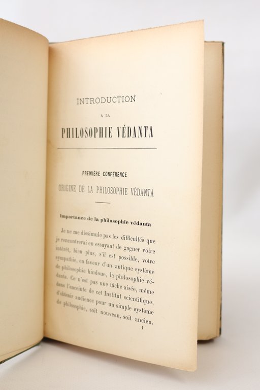 Introduction à la philosophie védanta. Trois conférences faites à l'Institut …