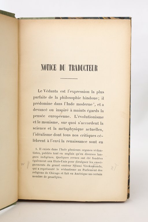 Introduction à la philosophie védanta. Trois conférences faites à l'Institut …