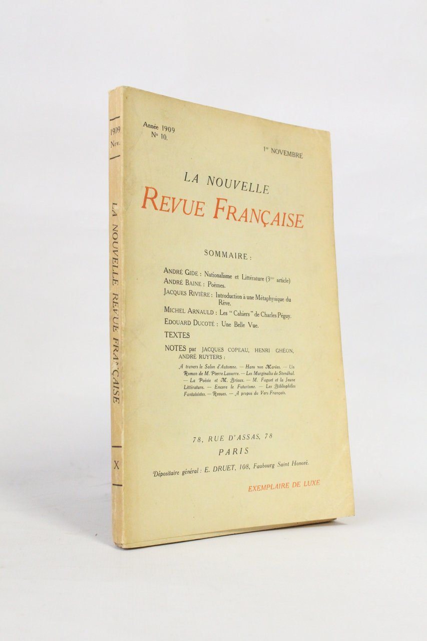 Introduction à une métaphysique du rêve in La Nouvelle Revue …