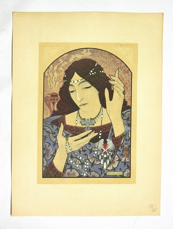 "Invocation à la madone d'onyx vert" - Lithographie originale sur …