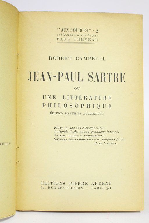 Jean-Paul Sartre ou une littérature philosophique