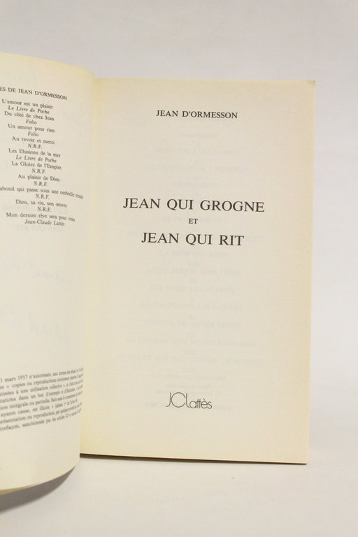 Jean qui grogne et Jean qui rit