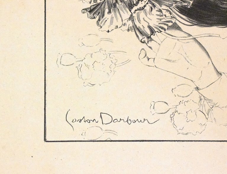 "Jeune fille aux coquelicots" - Lithographie originale sur Chine - …