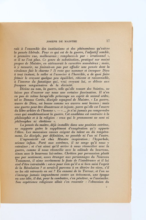 Joseph de Maistre, textes choisis et présentés par E.M. Cioran