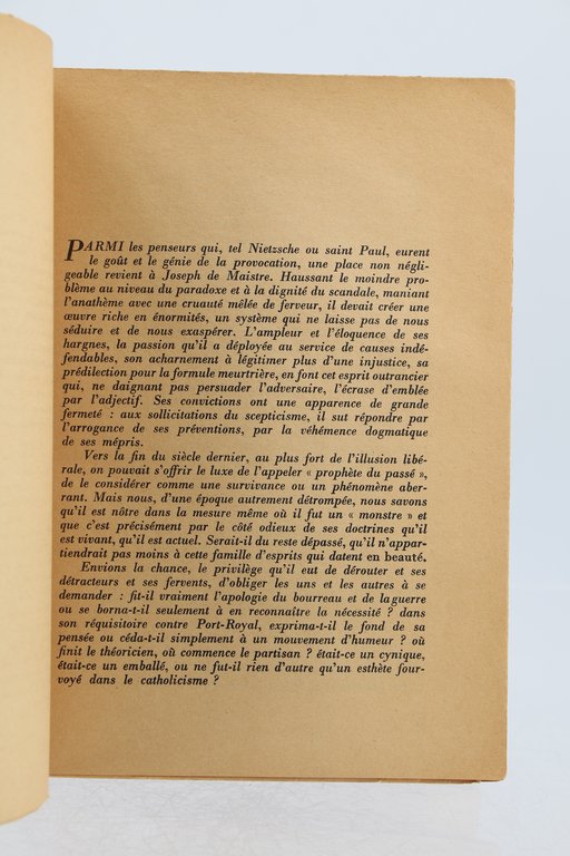 Joseph de Maistre, textes choisis et présentés par E.M. Cioran