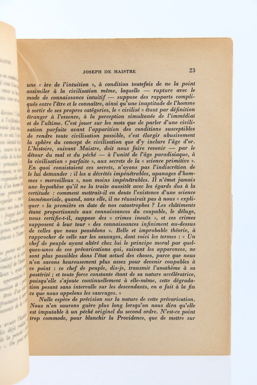 Joseph de Maistre, textes choisis et présentés par E.M. Cioran