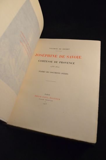 Joséphine de Savoie, comtesse de Provence 1753-1810 d'après des documents …