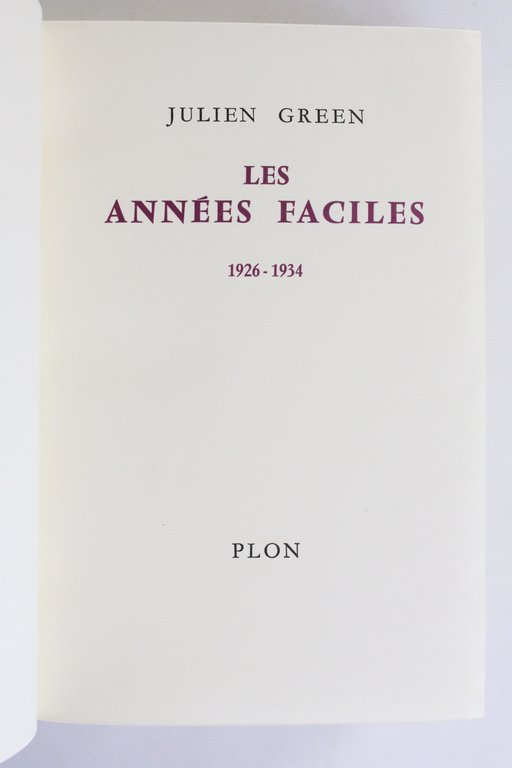 Journal - 1926-1934 Les années faciles