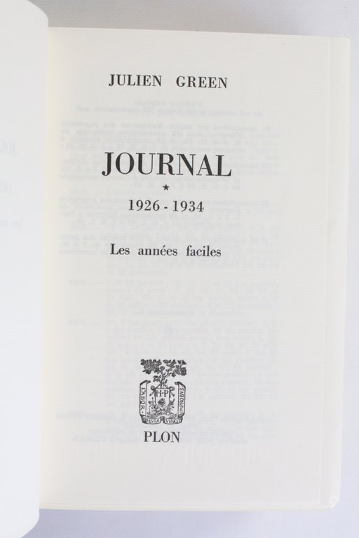 Journal - 1926-1934 Les années faciles