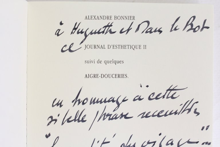 Journal d'esthétique II & quelques aigre-douceries
