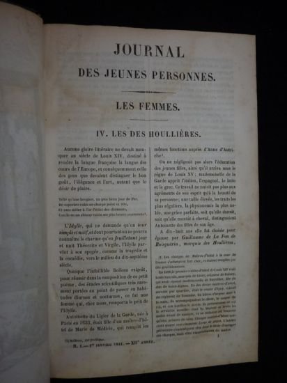 Journal des jeunes personnes, Tome XII, année 1844 complète