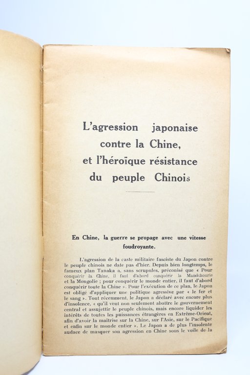 L'agression japonaise contre la Chine et l'héroïque résistance du peuple …