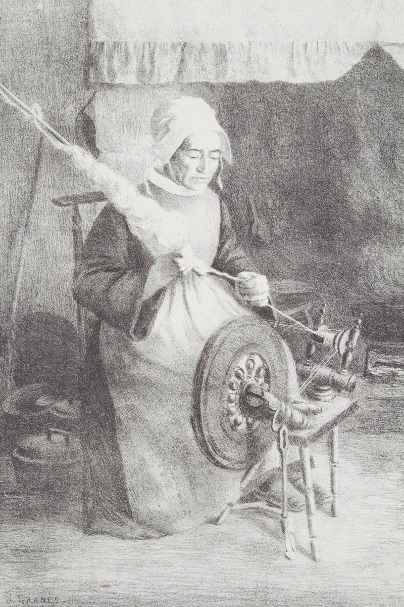 L'aïeule - Lithographie originale sur Chine - L'Estampe Moderne