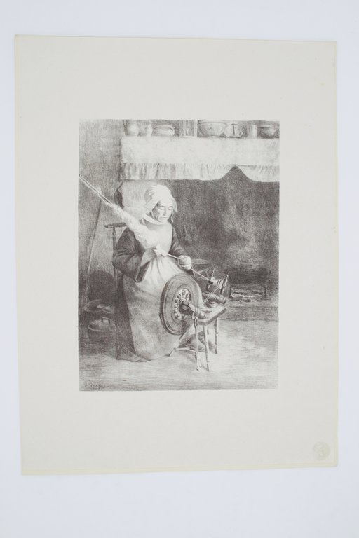 L'aïeule - Lithographie originale sur Chine - L'Estampe Moderne