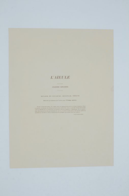 L'aïeule - Lithographie originale sur Japon - L'Estampe Moderne