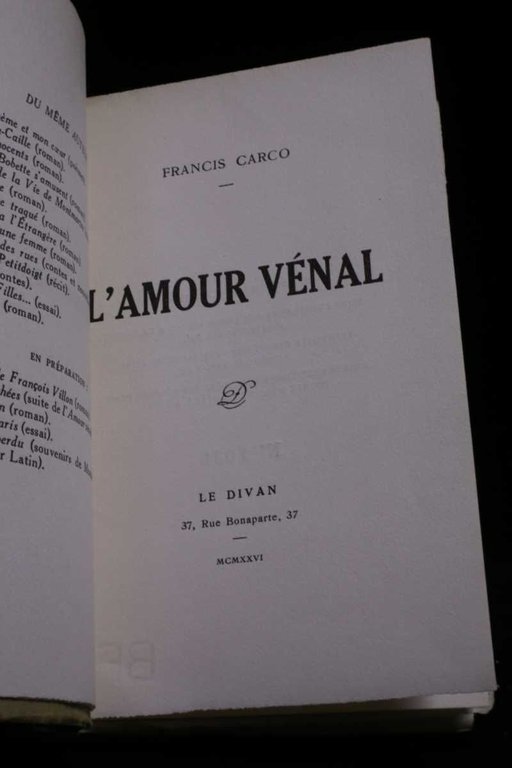 L'amour vénal