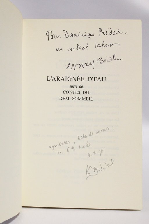 L'araignée d'eau suivi de Contes du demi-sommeil