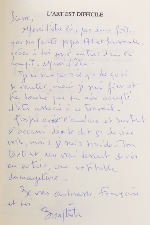 L'art est difficile