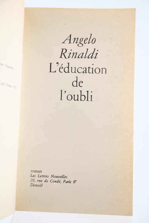 L'Education de l'Oubli