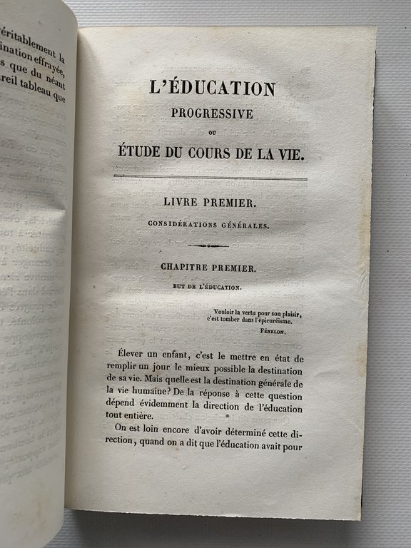 L'éducation progressive ou étude du cours de la vie