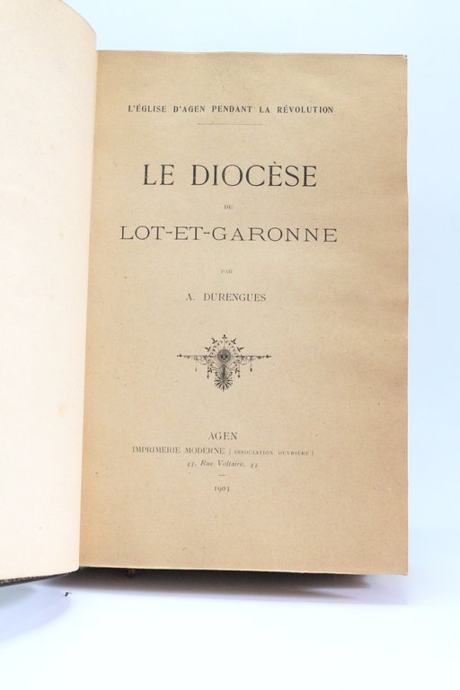 L'église d'Agen pendant la Révolution. Le diocèse de Lot-et-Garonne
