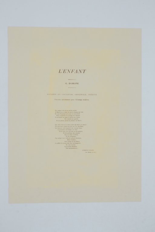 L'enfant - Lithographie originale sur Japon - L'Estampe Moderne
