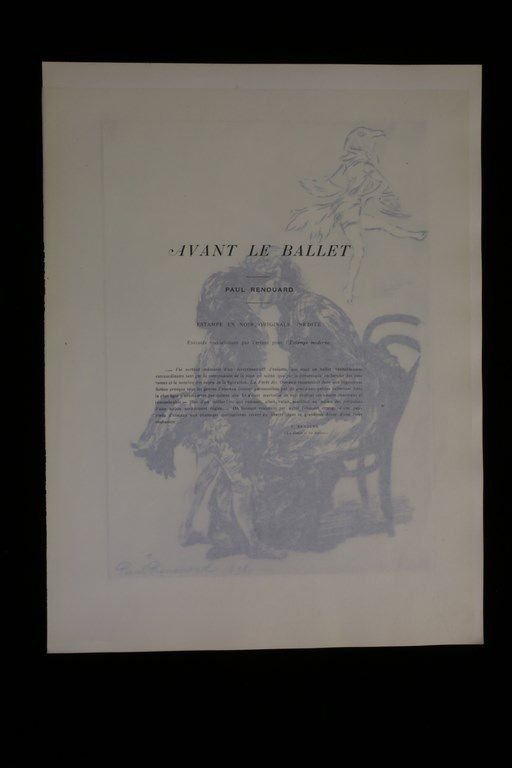 L'Estampe Moderne. Avant le ballet. Lithographie Originale